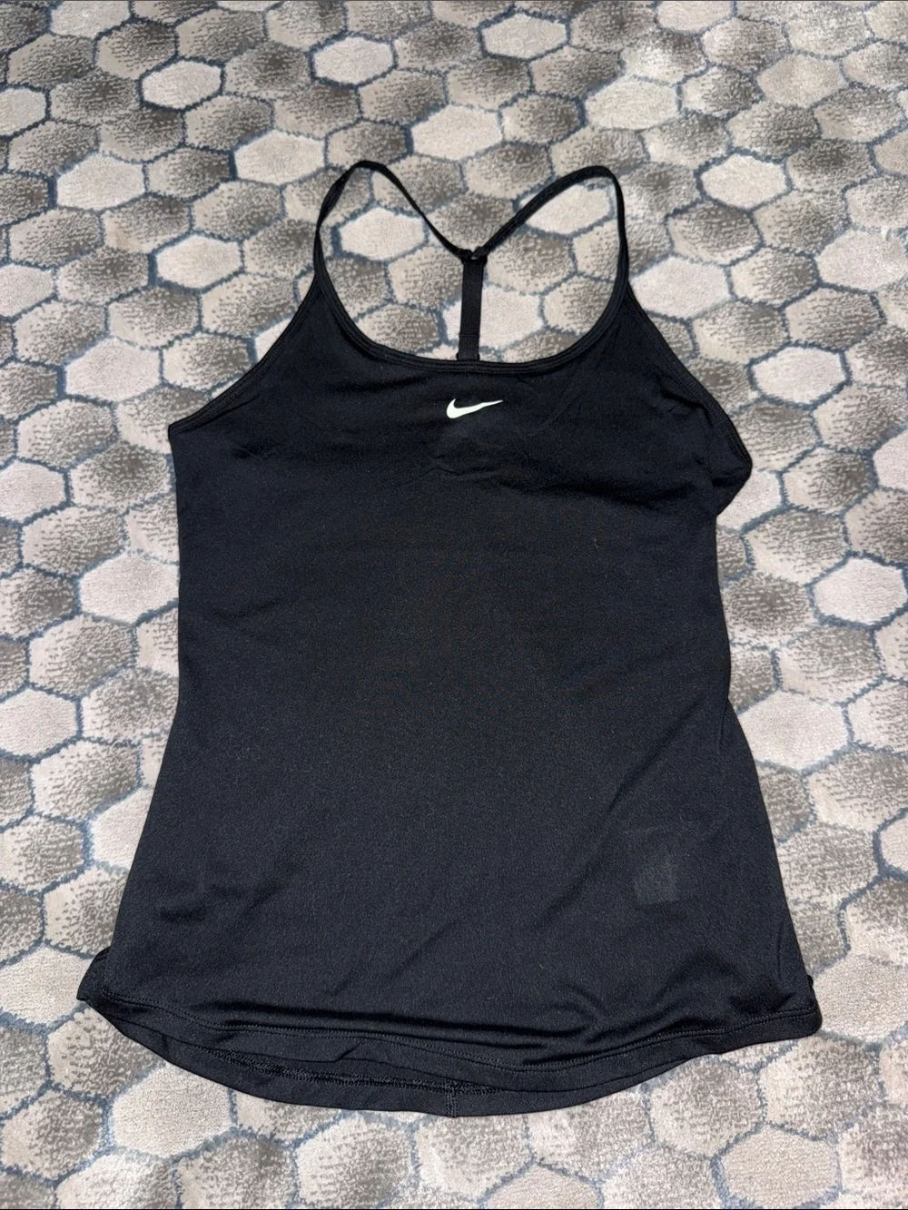 Nike Black Racerback Tank with White Swoosh